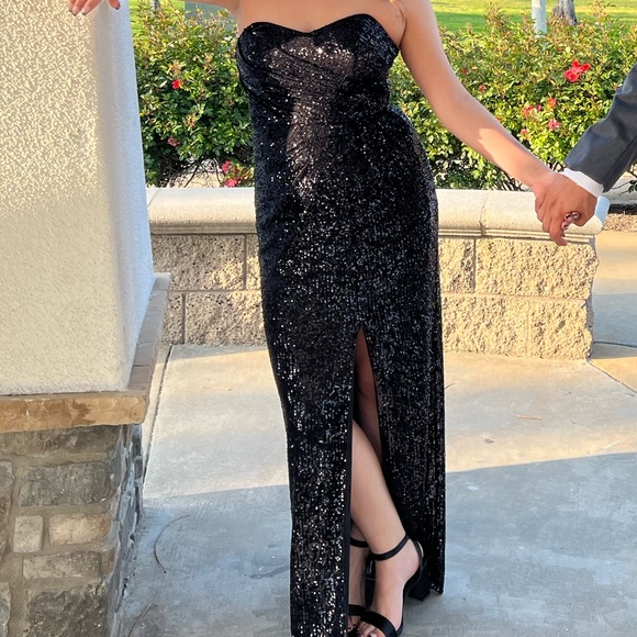 Aidan Mattox Sequined Strapless Dress - Picture 3 of 3